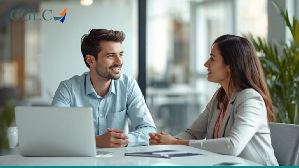 Como dar feedback: líder em conversa individual com colaborador