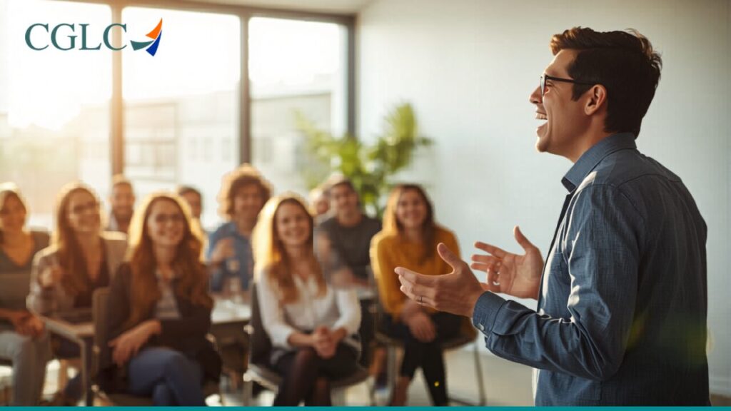 Liderança transformacional: líder inspirando a equipe