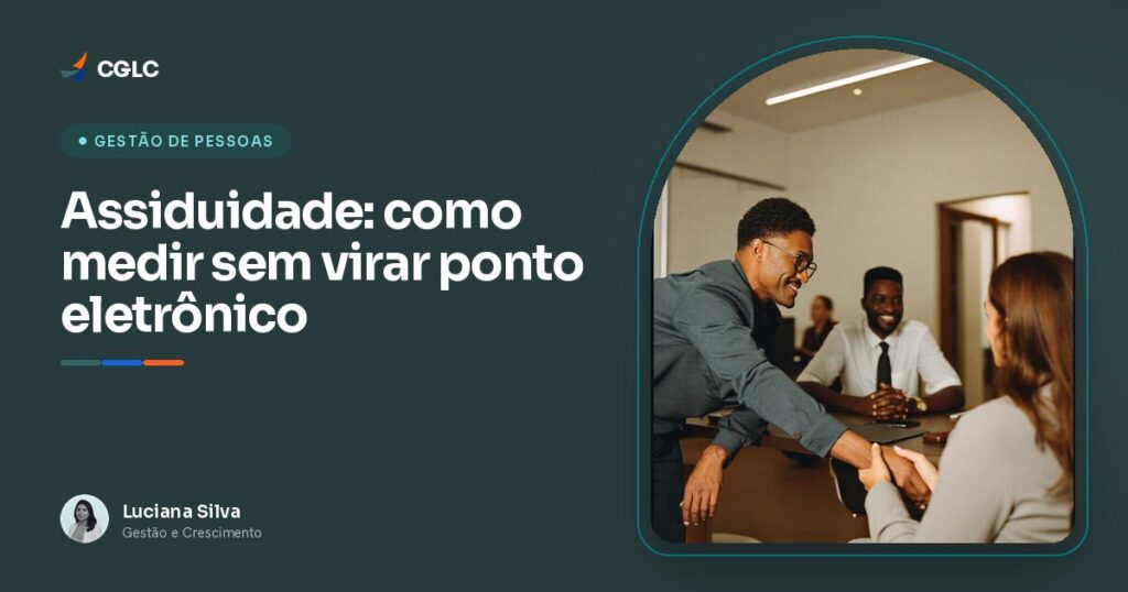 Capa do artigo sobre assiduidade, com a autora Luciana Silva