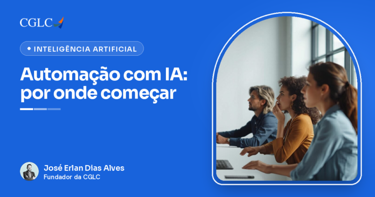Automação com IA: profissionais analisando fluxos e processos