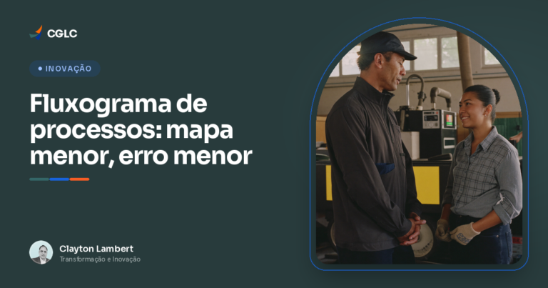 Capa do artigo sobre fluxograma de processos, com o autor Clayton Lambert