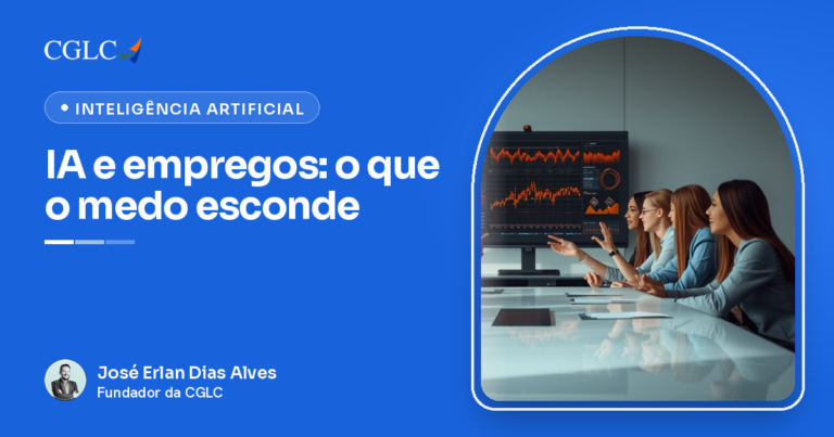 Equipe em reunião analisando gráficos em uma tela grande