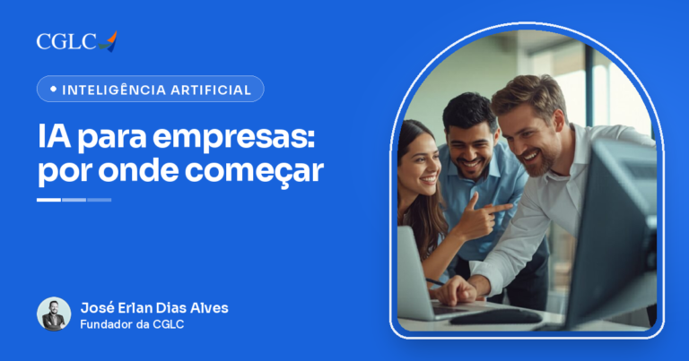 Inteligência artificial para empresas: equipe usando tecnologia
