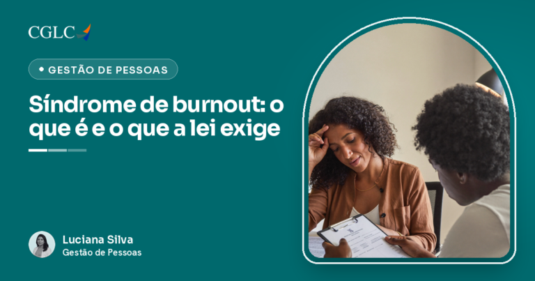 Capa do artigo sobre síndrome de burnout, com a autora Luciana Silva
